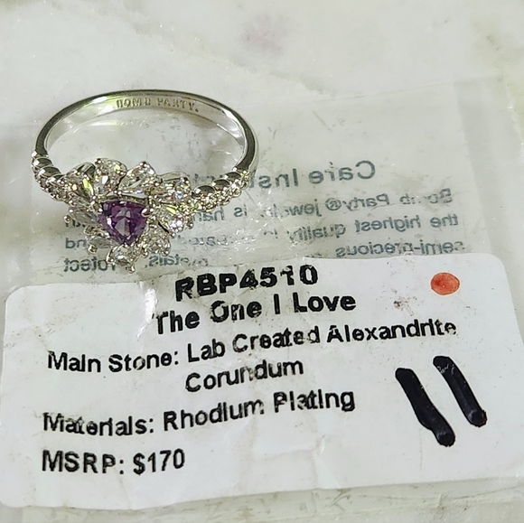 NWT Bomb Party 'The One I Love' Alexandrite Corundum Rhodium Ring - Size 11 - Picture 3 of 10